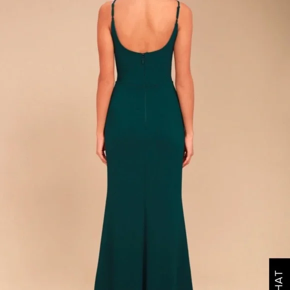 *hemmed* Lulus Infinite Glory Maxi Dress in forest green or dark emerald - Picture 2 of 5